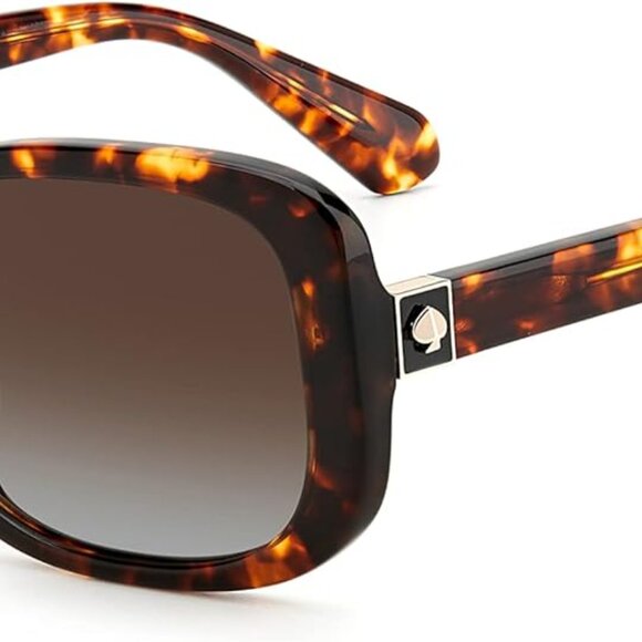 Women's Rectangular Sunglasses Gold Havana Polarized Brown Gradient UV - Picture 1 of 4